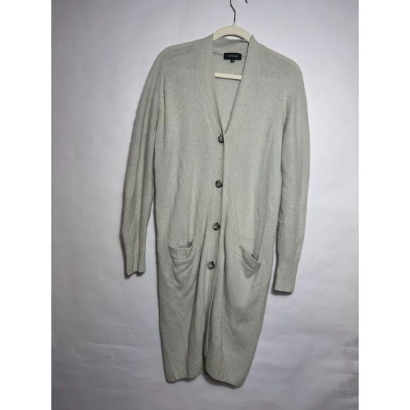 Pas de Calais Cardigan Women's Small Gray wool Longline Soft textured sweater - Picture 6 of 6